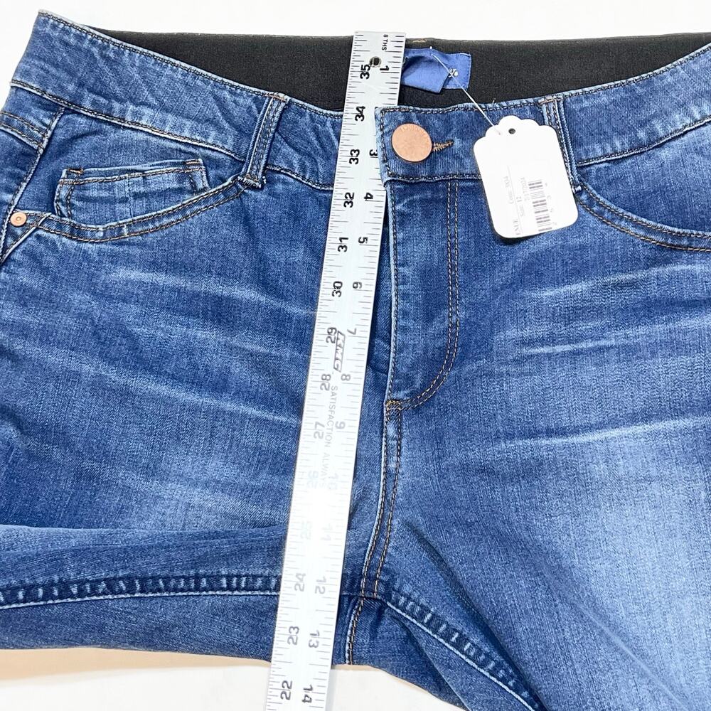 Democracy Ab Solution Jeans Women 12 Blue Dark Wash High Rise Flare Leg New - Picture 7 of 9